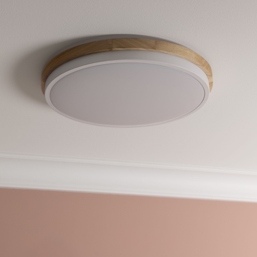 Brilliant - LED Dimmable ceiling light BAARLO LED/24W/230V d. 35 cm white/rubber fig - FSC certified