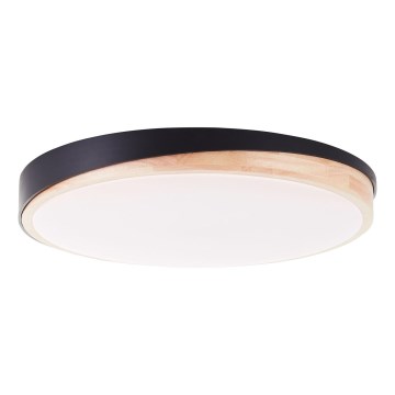 Brilliant - LED Dimmable ceiling light BAARLO LED/36W/230V 3000-6500K d. 50 cm black/rubber fig + remote control - FSC certified