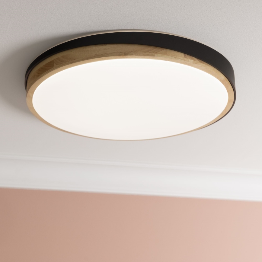 Brilliant - LED Dimmable ceiling light BAARLO LED/36W/230V 3000-6500K d. 50 cm black/rubber fig + remote control - FSC certified