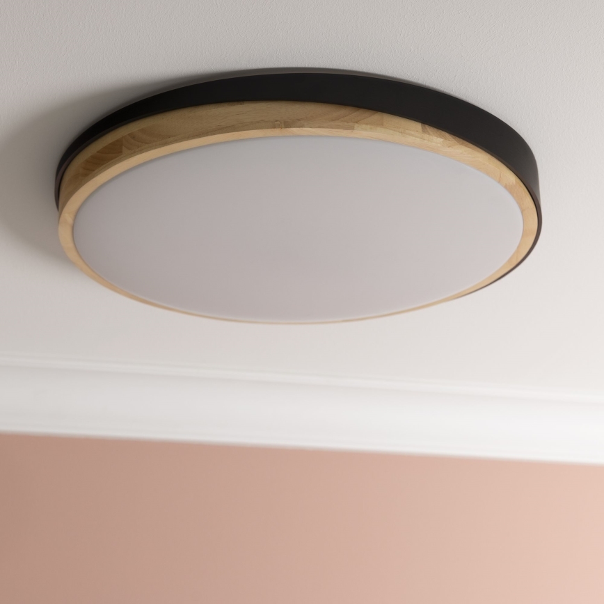 Brilliant - LED Dimmable ceiling light BAARLO LED/36W/230V 3000-6500K d. 50 cm black/rubber fig + remote control - FSC certified