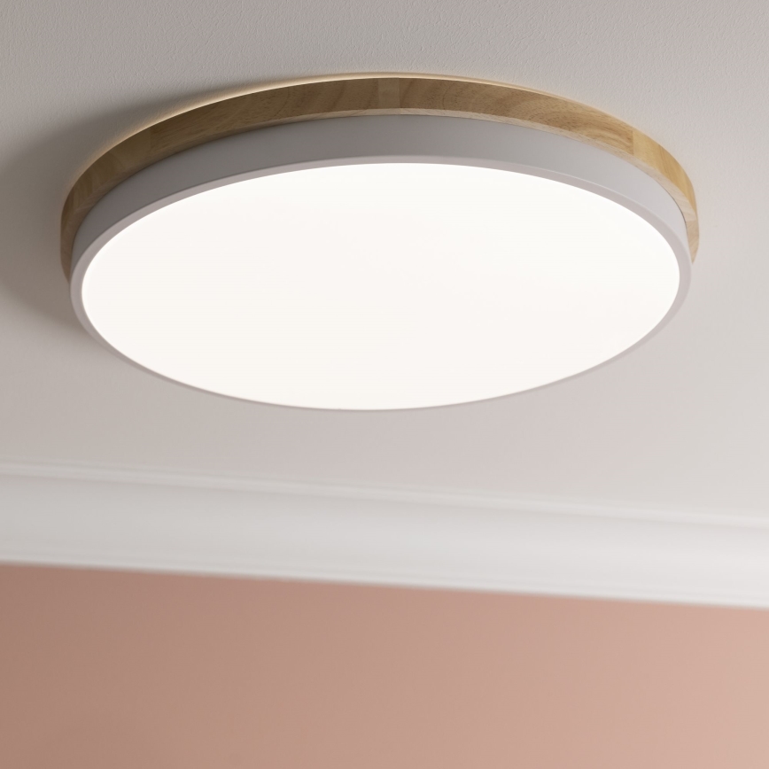 Brilliant - LED Dimmable ceiling light BAARLO LED/36W/230V 3000-6500K d. 50 cm white/rubber fig + remote control - FSC certified