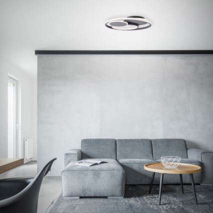 Brilliant - LED Dimmable ceiling light RUNDA LED/50W/230V 3000-6500K black + remote control
