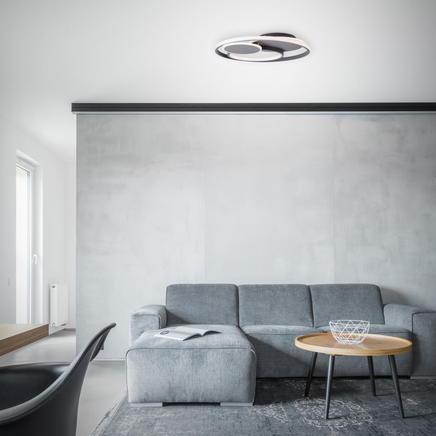 Brilliant - LED Dimmable ceiling light RUNDA LED/50W/230V 3000-6500K black + remote control