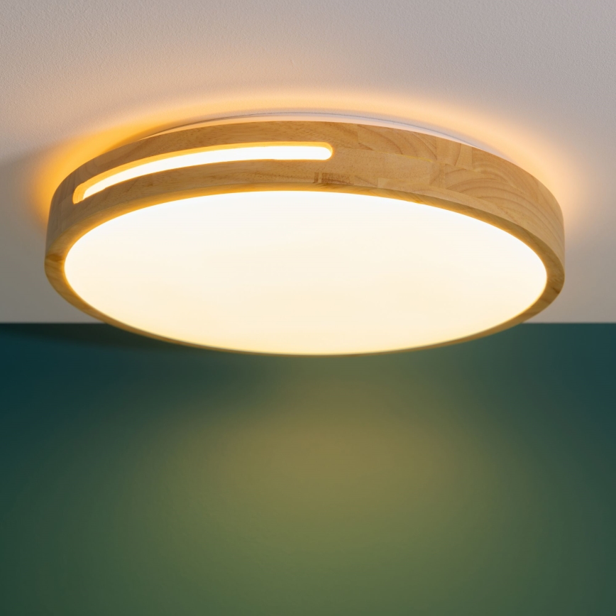 Brilliant - LED Dimmable ceiling light WOODBURY LED/24W/230V d. 39 cm rubber fig - FSC certified