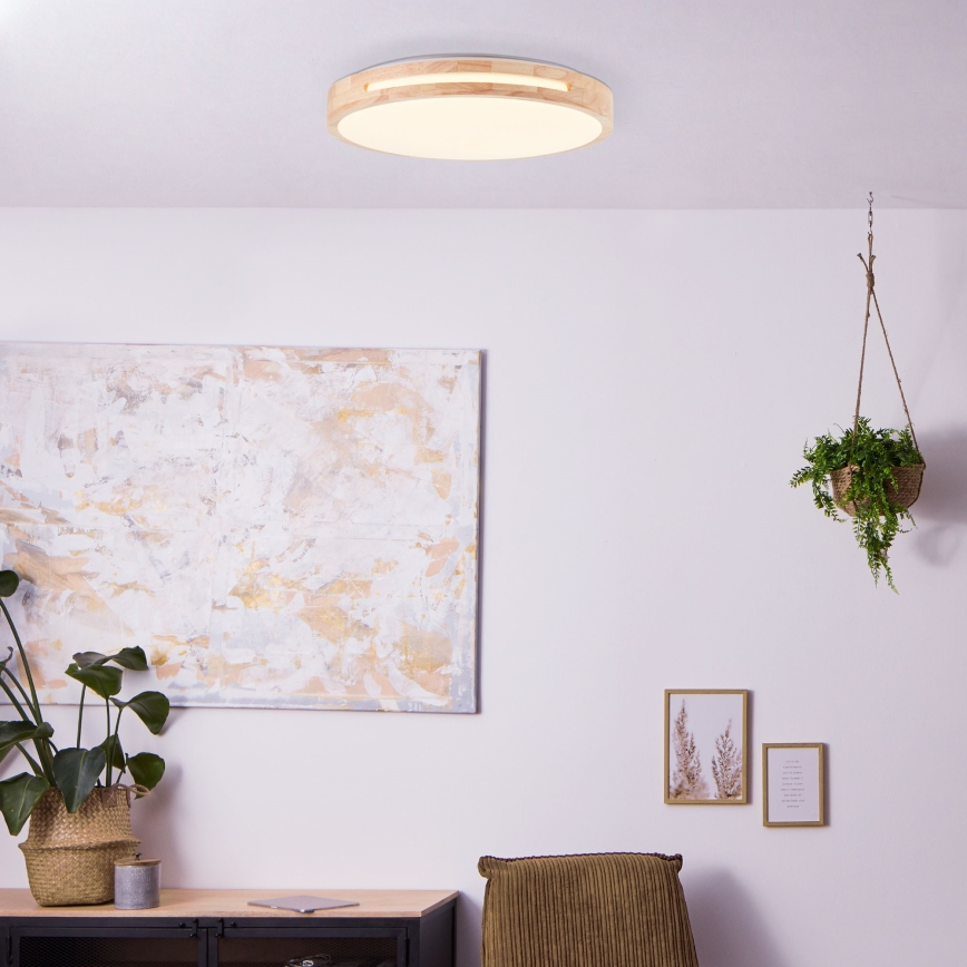 Brilliant - LED Dimmable ceiling light WOODBURY LED/24W/230V d. 39 cm rubber fig - FSC certified