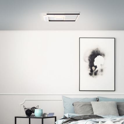 Brilliant - LED Dimmable ceiling light IORGO LED/40W/230V 3000K 43,5x43,5 cm white/black