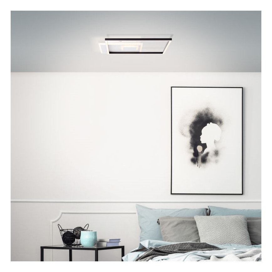 Brilliant - LED Dimmable ceiling light IORGO LED/40W/230V 3000K 43,5x43,5 cm white/black
