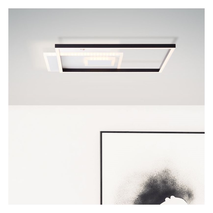Brilliant - LED Dimmable ceiling light IORGO LED/40W/230V 3000K 43,5x43,5 cm white/black