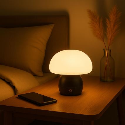 Brilliant - LED Dimmable Rechargeable Touch-Sensitive Table Lamp DUPIS LED/2W/5V 2700K 1800 mAh Black