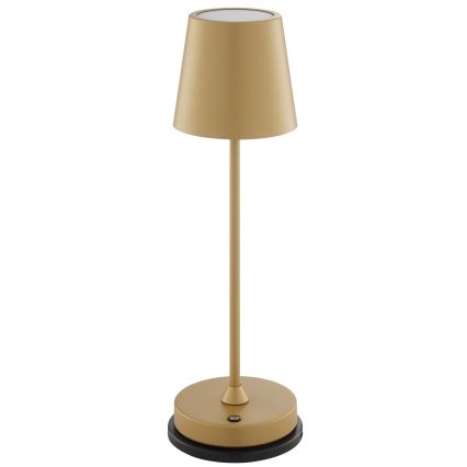 Brilliant - ELORA Dimmable Rechargeable Touch-Sensitive Outdoor Table Lamp LED/2.5W/5V 2700K 2600 mAh IP44 Gold