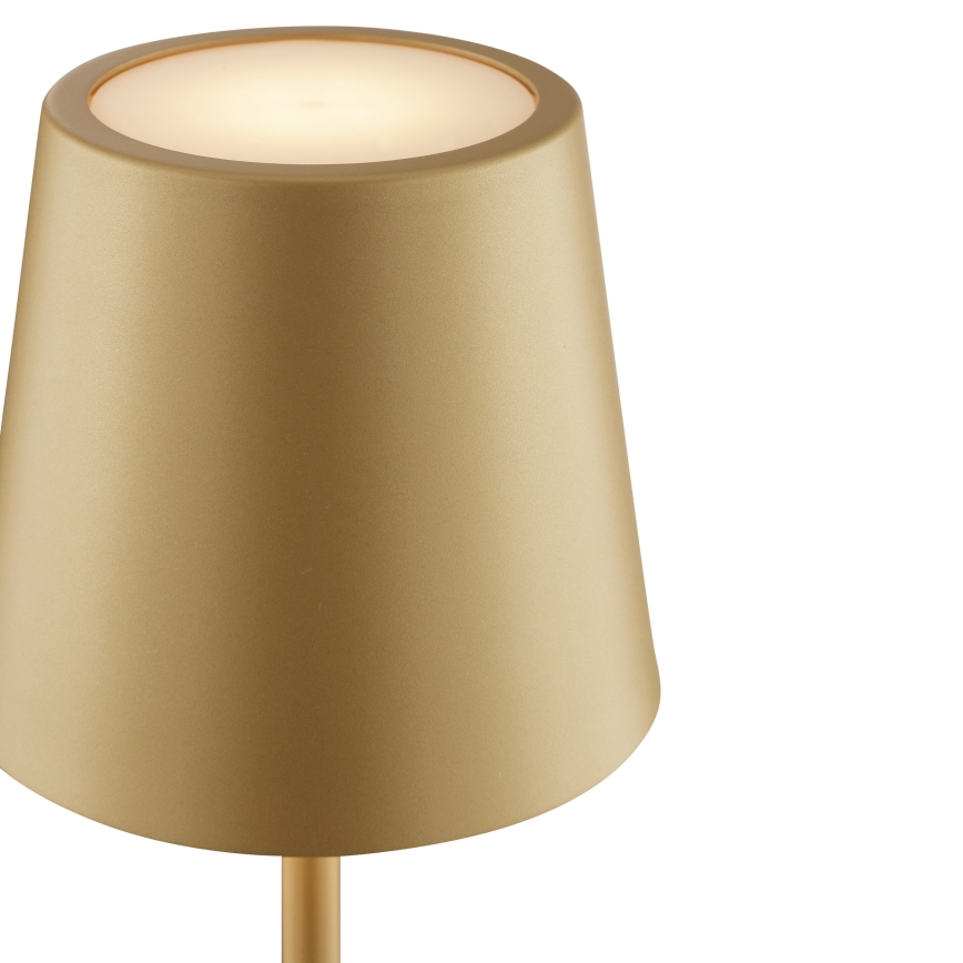 Brilliant - ELORA Dimmable Rechargeable Touch-Sensitive Outdoor Table Lamp LED/2.5W/5V 2700K 2600 mAh IP44 Gold