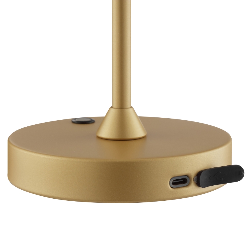 Brilliant - ELORA Dimmable Rechargeable Touch-Sensitive Outdoor Table Lamp LED/2.5W/5V 2700K 2600 mAh IP44 Gold