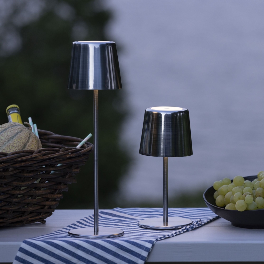 Brilliant - LED Dimmable touch outdoor lamp XAANA LED/4W/5V 3000/4000/6500K 2600 mAh IP44 shiny chrome