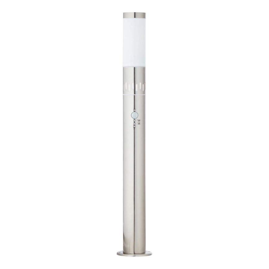 Brilliant - LED Outdoor lamp with a sensor LEIGH LED/0,9W/230V + 1xE27/11W 80 cm IP44 shiny chrome