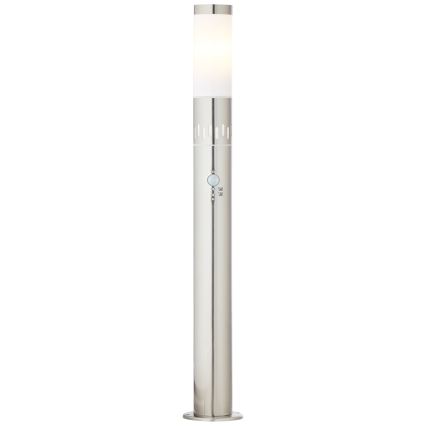 Brilliant - LED Outdoor lamp with a sensor LEIGH LED/0,9W/230V + 1xE27/11W 80 cm IP44 shiny chrome