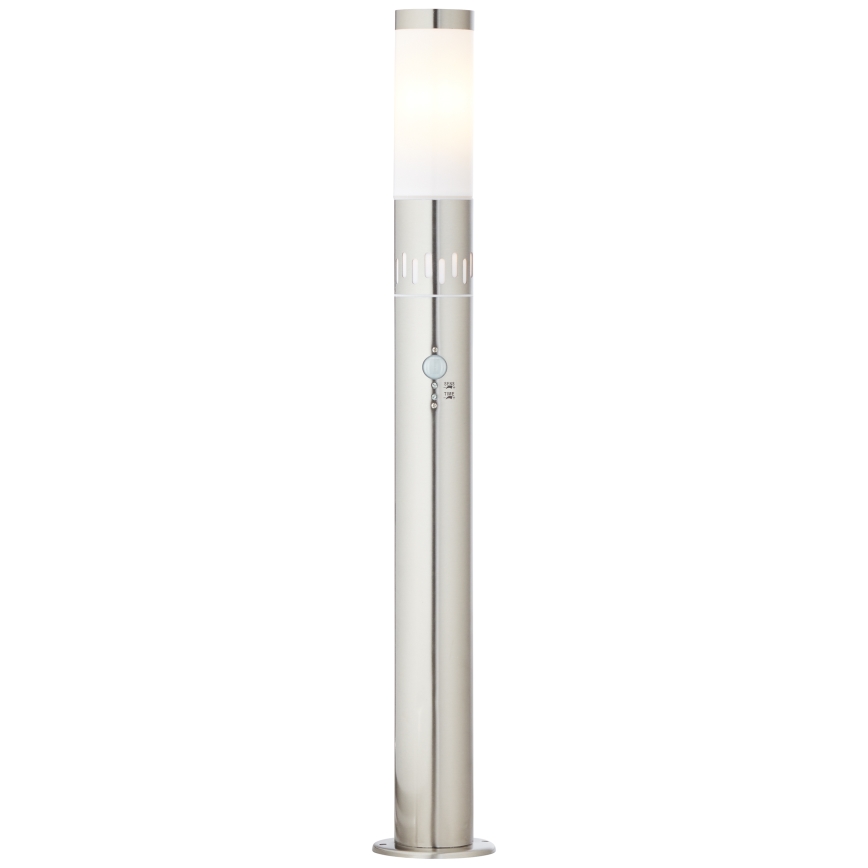 Brilliant - LED Outdoor lamp with a sensor LEIGH LED/0,9W/230V + 1xE27/11W 80 cm IP44 shiny chrome