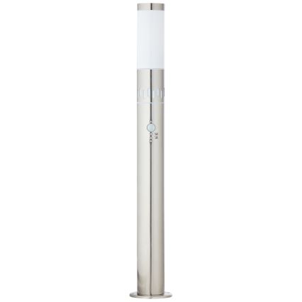 Brilliant - LED Outdoor lamp with a sensor LEIGH LED/0,9W/230V + 1xE27/11W 80 cm IP44 shiny chrome