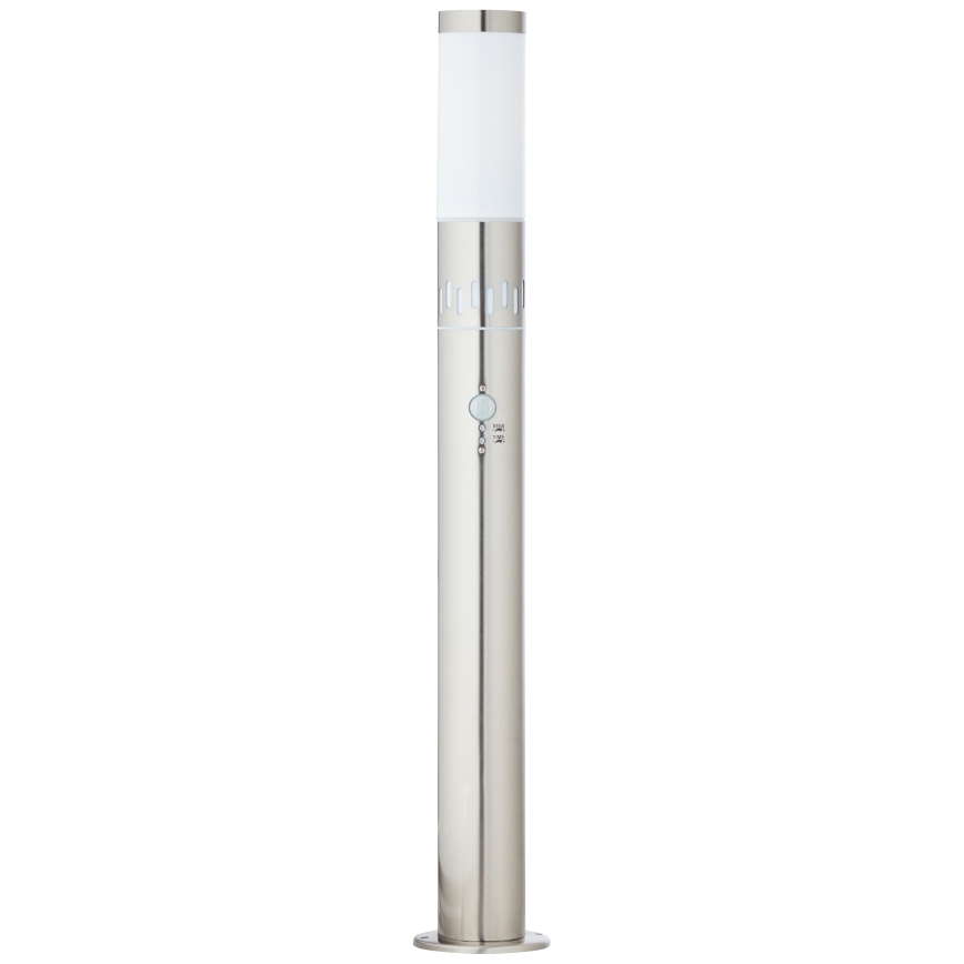 Brilliant - LED Outdoor lamp with a sensor LEIGH LED/0,9W/230V + 1xE27/11W 80 cm IP44 shiny chrome