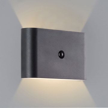 Brilliant - LED Outdoor rechargeable wall light with sensor XINO LED/3W/5V IP44 black