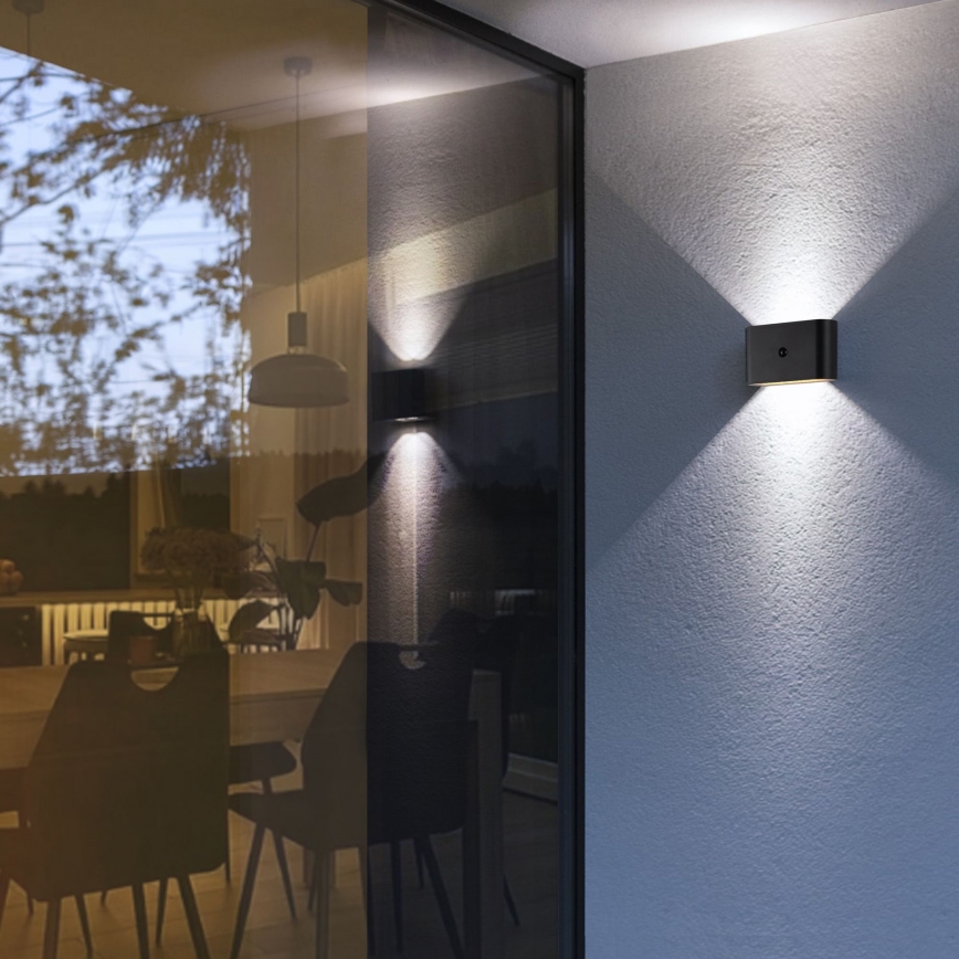 Brilliant - LED Outdoor rechargeable wall light with sensor XINO LED/3W/5V 3600 mAh IP44 black