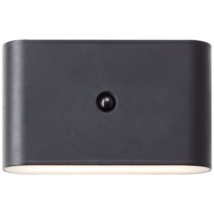 Brilliant - LED Outdoor rechargeable wall light with sensor XINO LED/3W/5V 3600 mAh IP44 black