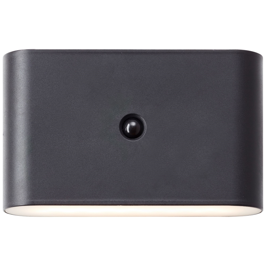 Brilliant - LED Outdoor rechargeable wall light with sensor XINO LED/3W/5V 3600 mAh IP44 black