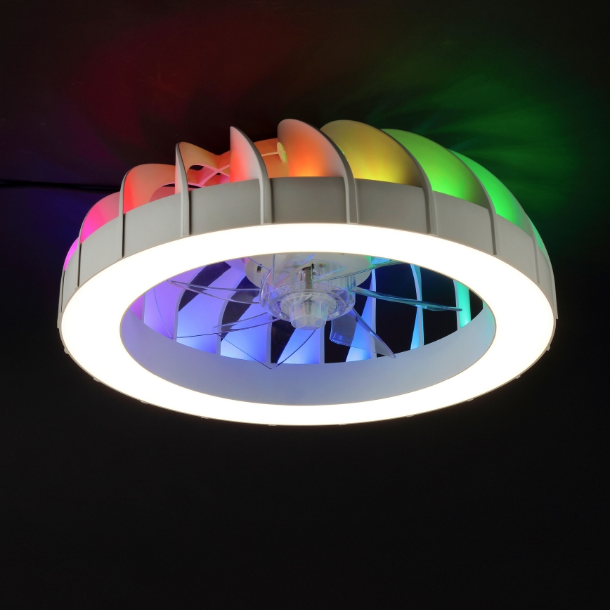 Brilliant - LED RGBW Dimmable ceiling fan with a light FANORA LED/30W/230V 2700-6500K d. 46 cm white + remote control