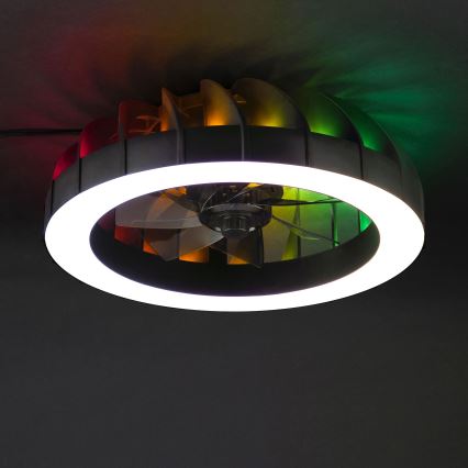 Brilliant - LED RGBW Dimmable ceiling fan with a light FANORA LED/30W/230V 2700-6500K d. 46 cm black + remote control