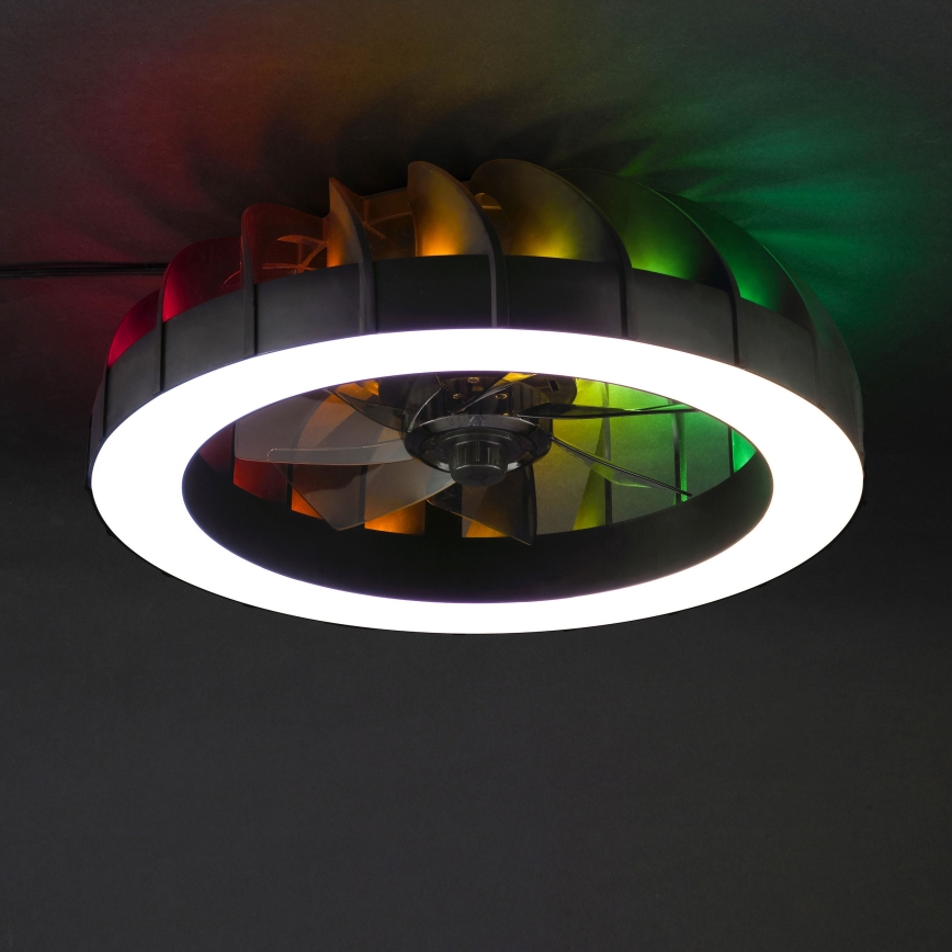 Brilliant - LED RGBW Dimmable ceiling fan with a light FANORA LED/30W/230V 2700-6500K d. 46 cm black + remote control