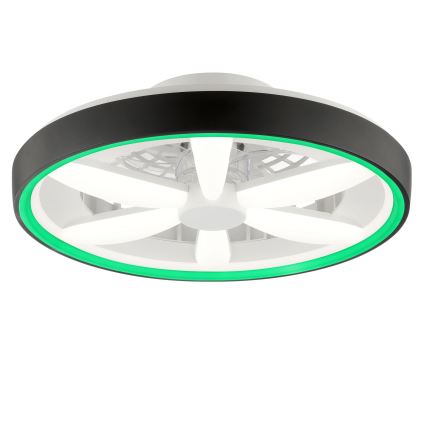 Brilliant - LED RGBW Dimmable ceiling fan with a light GAIANO LED/48W/230V 2700-6500K black + remote control