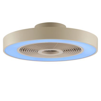 Brilliant - Dimmable LED RGBW ceiling light with fan CATANIA LED/37W/230V 2700–6500K Ø 48.6 cm beige + remote control