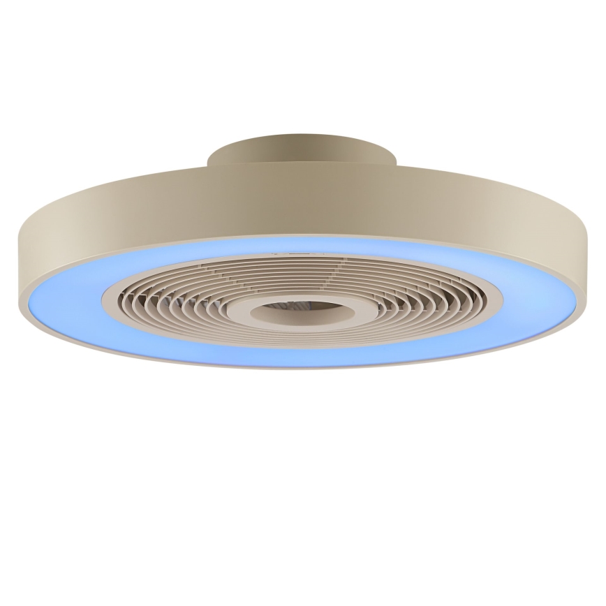 Brilliant - Dimmable LED RGBW ceiling light with fan CATANIA LED/37W/230V 2700–6500K Ø 48.6 cm beige + remote control