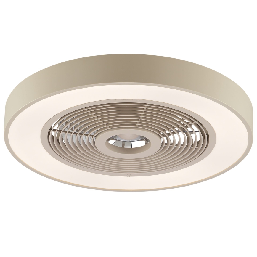 Brilliant - Dimmable LED RGBW ceiling light with fan CATANIA LED/37W/230V 2700–6500K Ø 48.6 cm beige + remote control