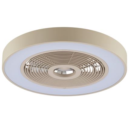 Brilliant - Dimmable LED RGBW ceiling light with fan CATANIA LED/37W/230V 2700–6500K Ø 48.6 cm beige + remote control