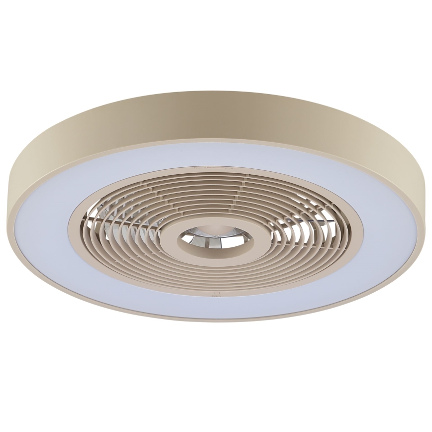 Brilliant - Dimmable LED RGBW ceiling light with fan CATANIA LED/37W/230V 2700–6500K Ø 48.6 cm beige + remote control