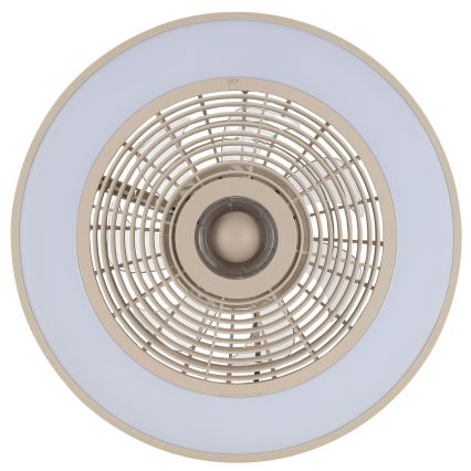 Brilliant - Dimmable LED RGBW ceiling light with fan CATANIA LED/37W/230V 2700–6500K Ø 48.6 cm beige + remote control