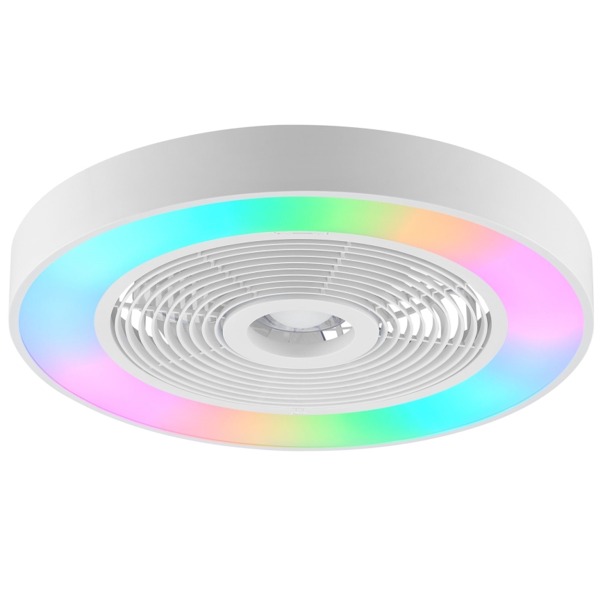 Brilliant - LED RGBW Dimmable Ceiling Fan Light CATANIA LED/37W/230V 2700–6500K Ø 48.6 cm White + Remote Control
