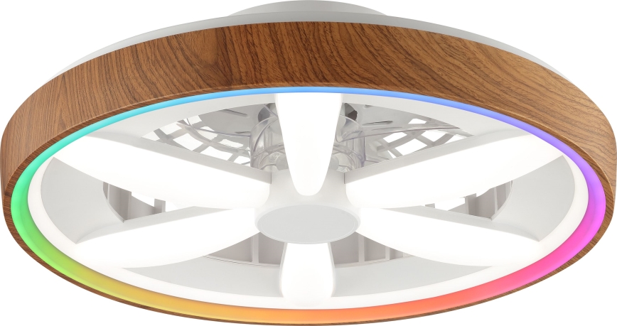 Brilliant - LED RGBW Dimmable ceiling fan GAIANO LED/24W/230V 2700-6500K d. 48 cm brown + remote control