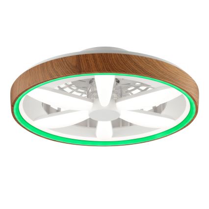 Brilliant - LED RGBW Dimmable ceiling fan GAIANO LED/24W/230V 2700-6500K d. 48 cm brown + remote control