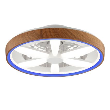Brilliant - LED RGBW Dimmable ceiling fan GAIANO LED/24W/230V 2700-6500K d. 48 cm brown + remote control