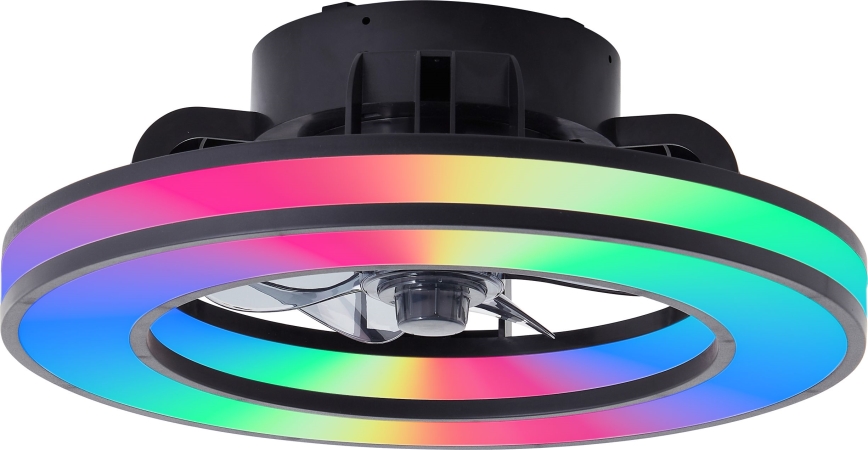 Brilliant - LED RGBW Dimmable ceiling fan MONDELLO LED/26W/230V 2700-6500K d. 41 cm black + remote control