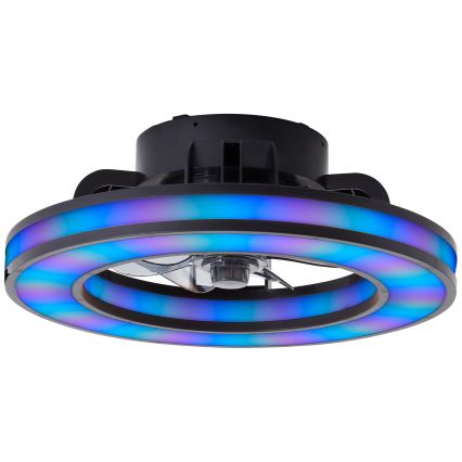 Brilliant - LED RGBW Dimmable ceiling fan MONDELLO LED/26W/230V 2700-6500K d. 41 cm black + remote control