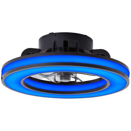 Brilliant - LED RGBW Dimmable ceiling fan MONDELLO LED/26W/230V 2700-6500K d. 41 cm black + remote control