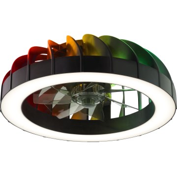 Brilliant - LED RGBW Dimmable ceiling fan with a light FANORA LED/30W/230V 2700-6500K d. 46 cm black + remote control
