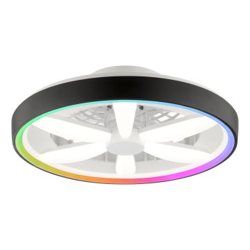 Brilliant - LED RGBW Dimmable ceiling fan with a light GAIANO LED/48W/230V 2700-6500K black + remote control