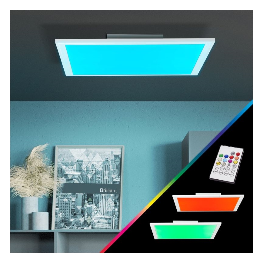 Brilliant - LED RGBW Dimmable ceiling light ABIE LED/24W/230V 2700-6500K + remote control
