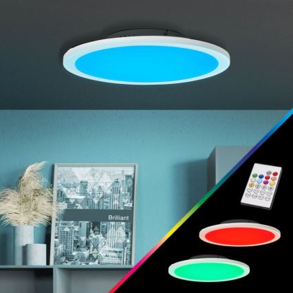 Brilliant - LED RGBW Dimmable ceiling light ABIE LED/24W/230V 2700-6500K + remote control