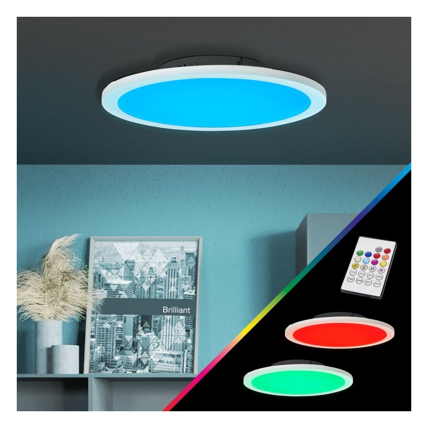Brilliant - LED RGBW Dimmable ceiling light ABIE LED/24W/230V 2700-6500K + remote control