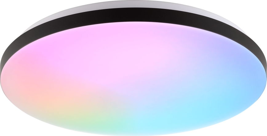 Brilliant - LED RGBW Dimmable ceiling light LIVIO LED/20W/230V 3000-6500K d. 49 cm black + remote control