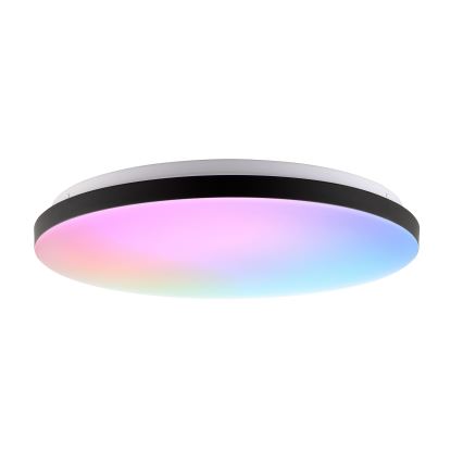 Brilliant - LED RGBW Dimmable ceiling light LIVIO LED/20W/230V 3000-6500K d. 49 cm black + remote control